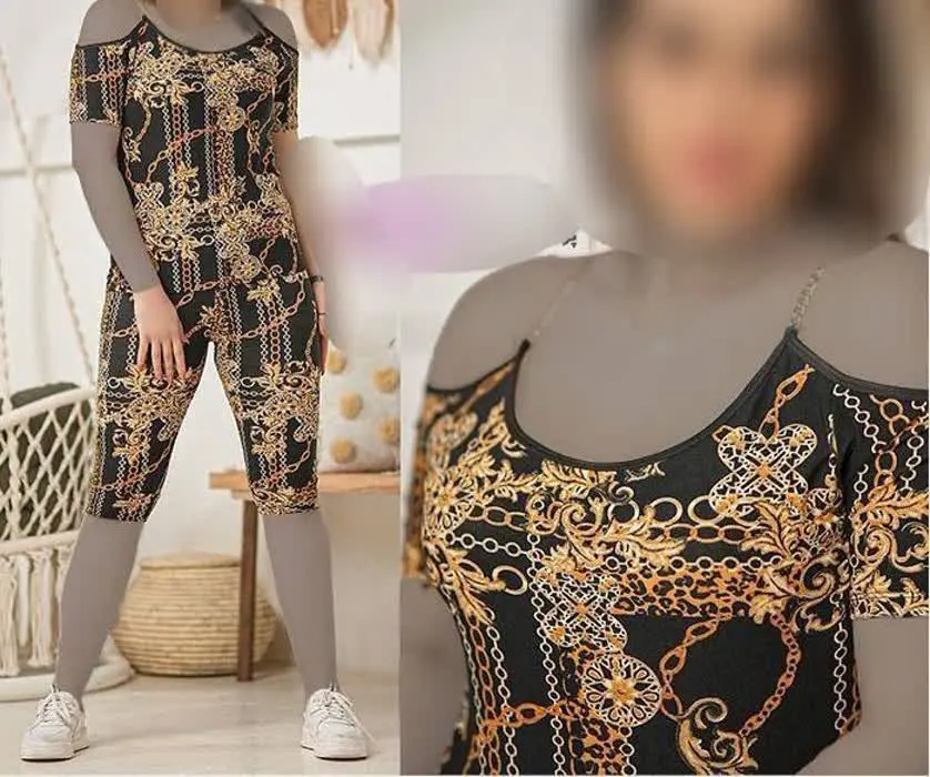 👚نام: تاپ شلوارک زنجیری طرحدار
