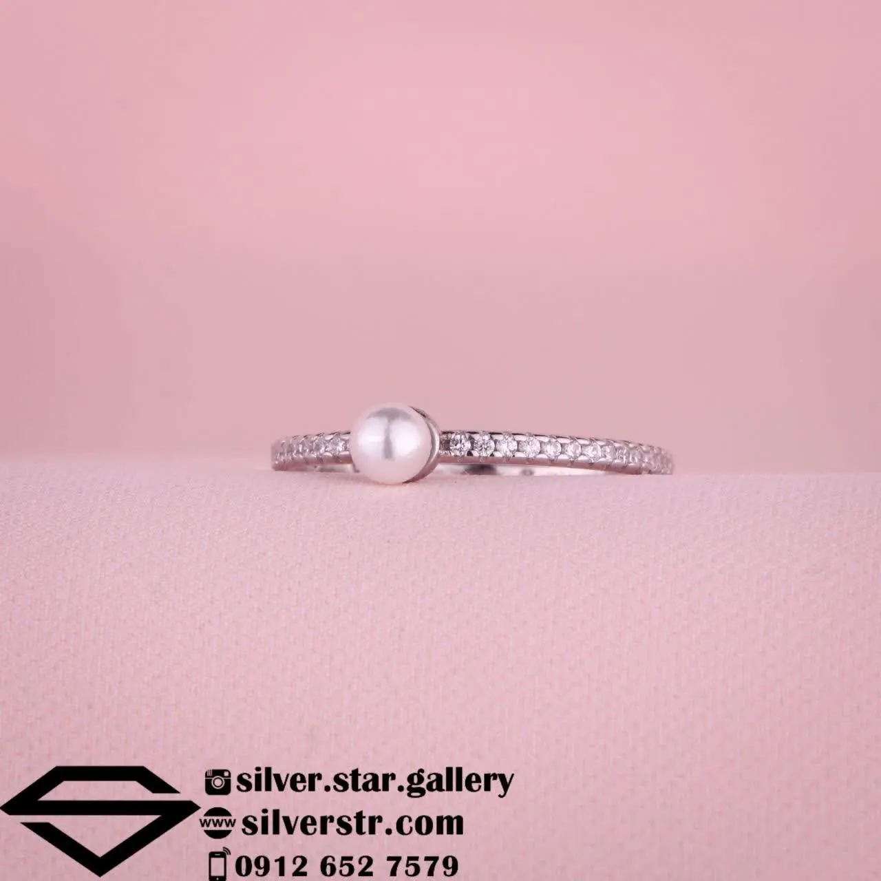 🦪 انگشتر زنانه مروارید کد ۰۶۲۲