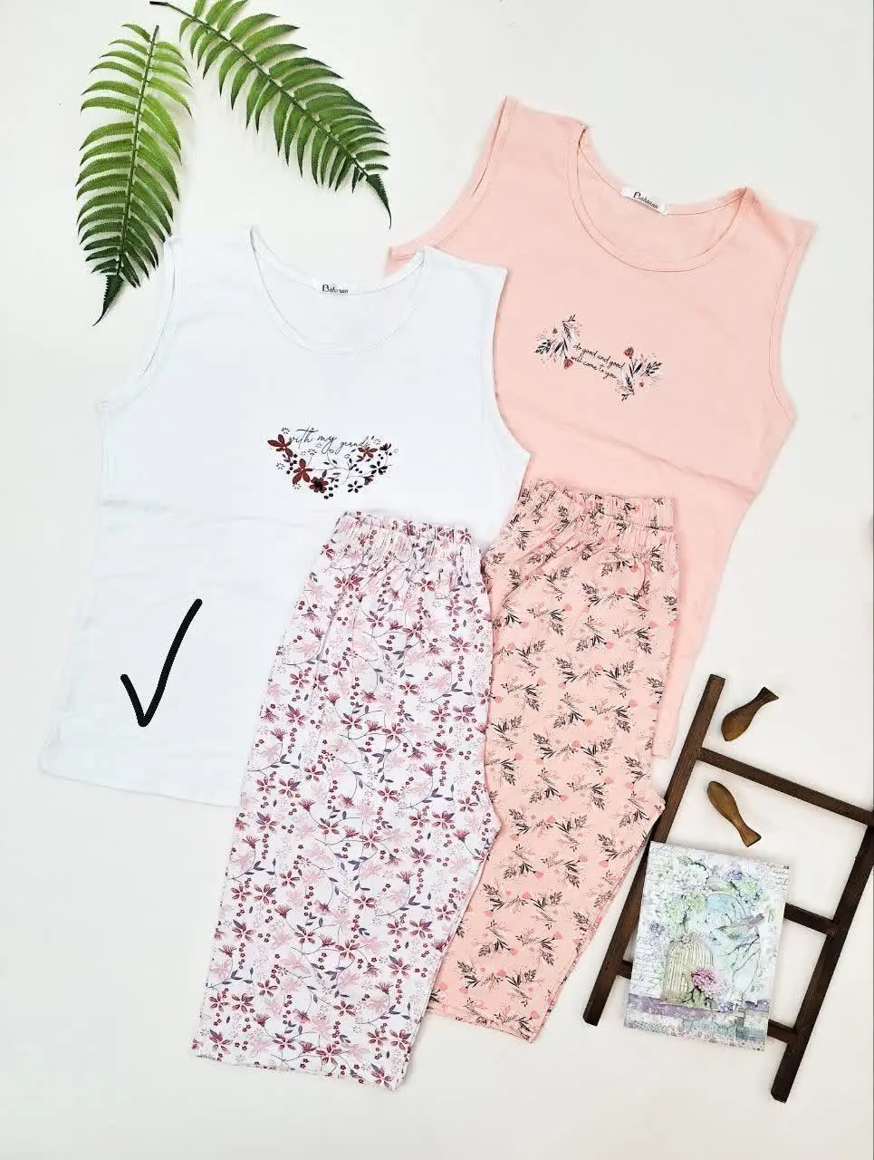 ست تاپ و شلوارک نخ پنبه درج...