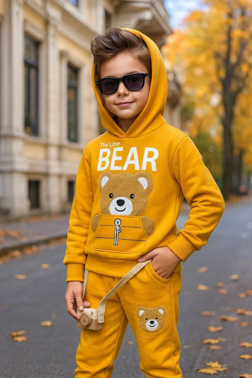🎄هودی شلوار داخل کرک خرس زی...