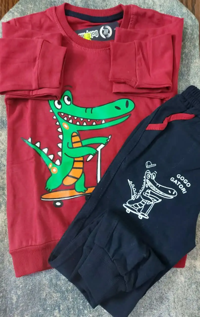 🌷#ست_بلوز شلوار_پسرانه طرح دایناسور
