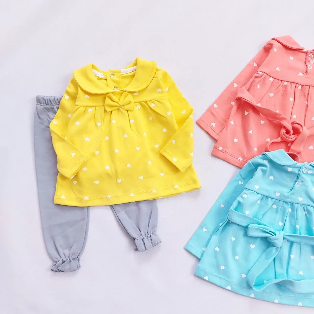 بلوز شلوار کمربندار قلبی
