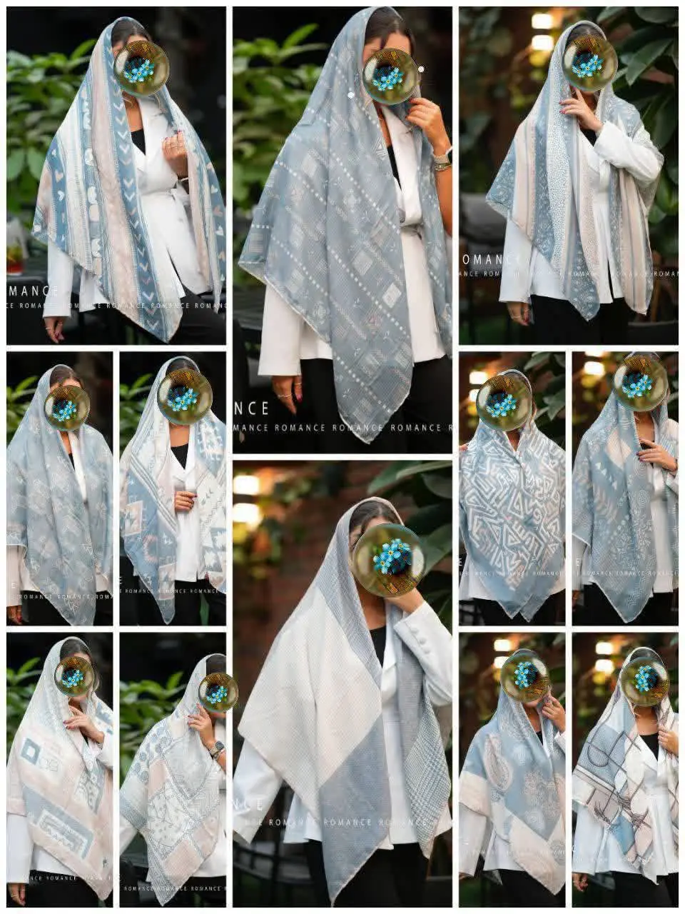 🐝روسری نخی سوزنی