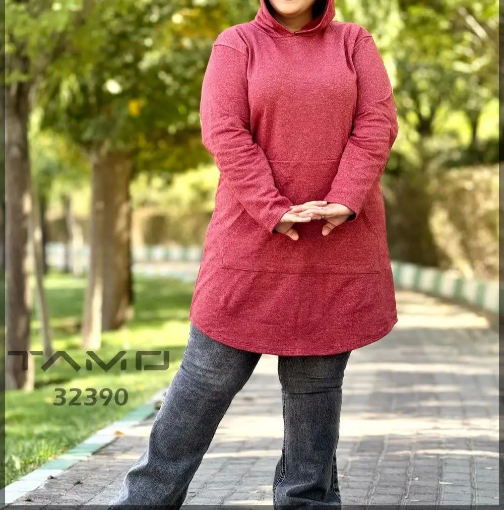 این هودی زنانه سایز بزرگ با...