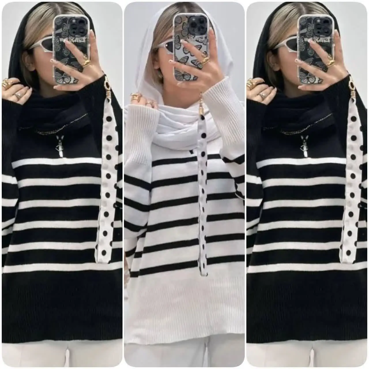 ❤️نام: بلوز بافت پینترستی زیپی
