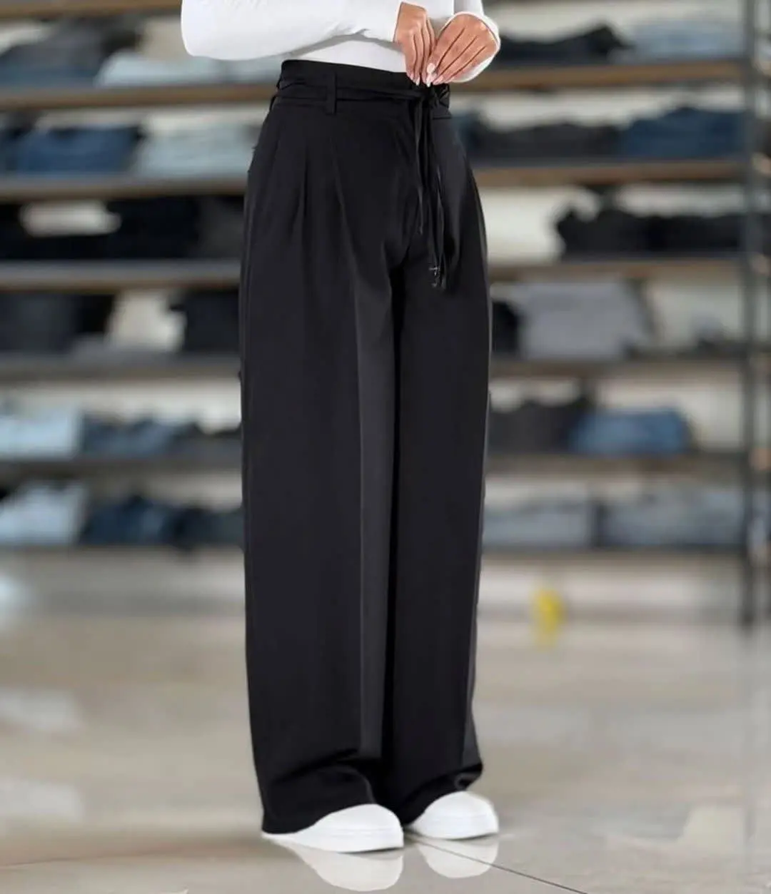 شلوار بگ کمربنددار