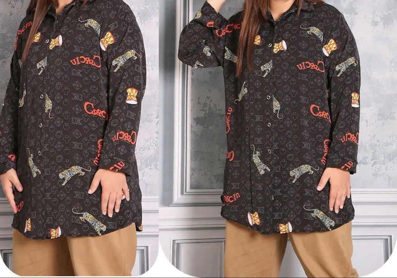 شومیز مانتویی قواره بزرگ