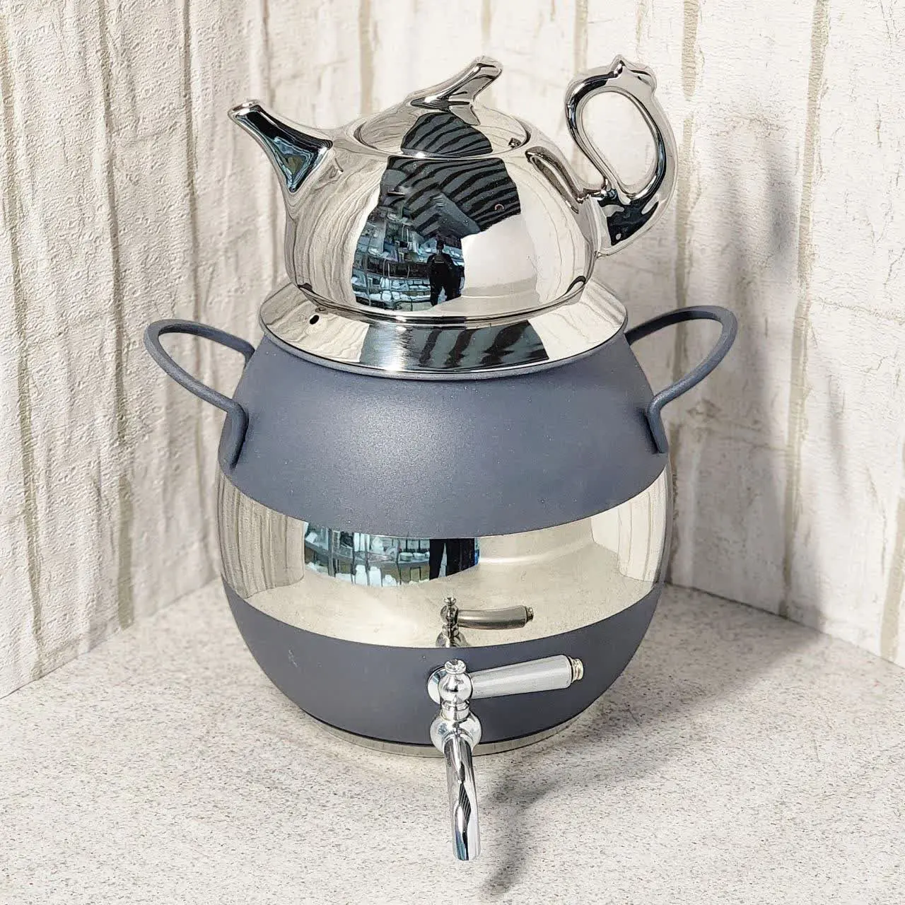 ✅ کتری قوری توپی کروم رنگی...