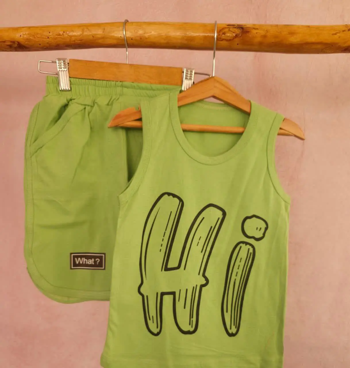 🔮ست تاپ شلوارک اسپرت طرح Hi🔮
