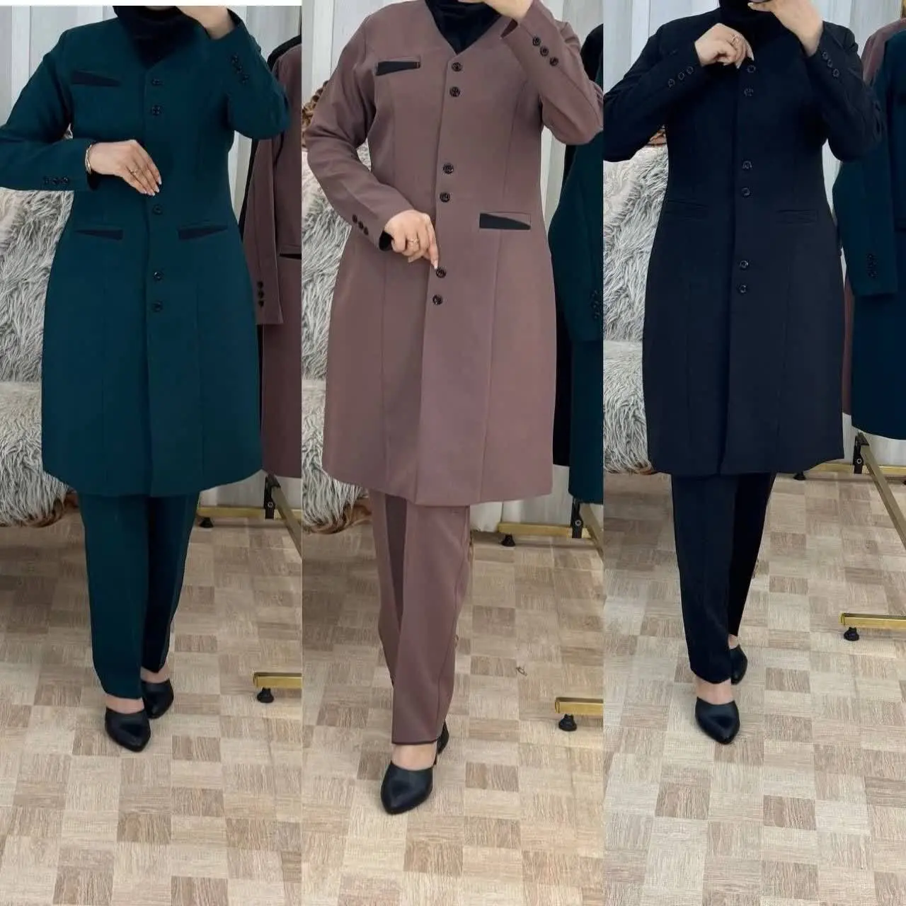 🔴نام: مانتو شلوار اداری اطلس
