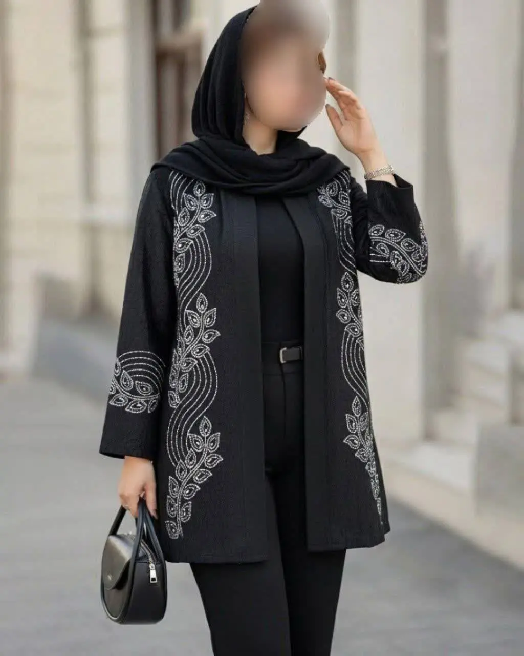 مانتو مخمل نگین کاری