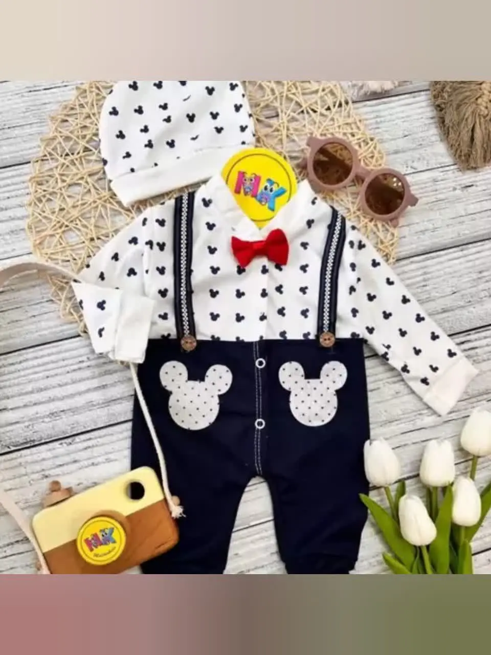 سرهمی پیشبندی خالدار سفید س...