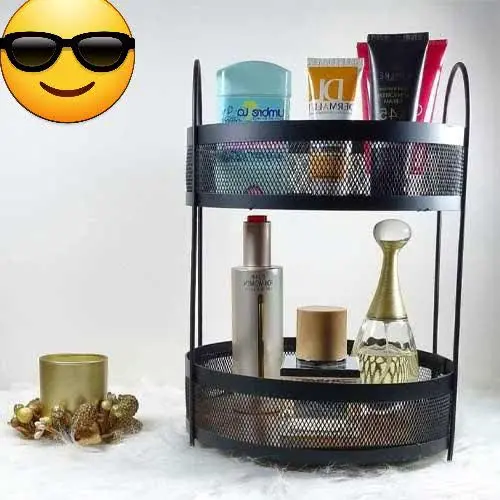 استند پا سماوری ۲ طبقه گرد توری مدل کف چوبی
