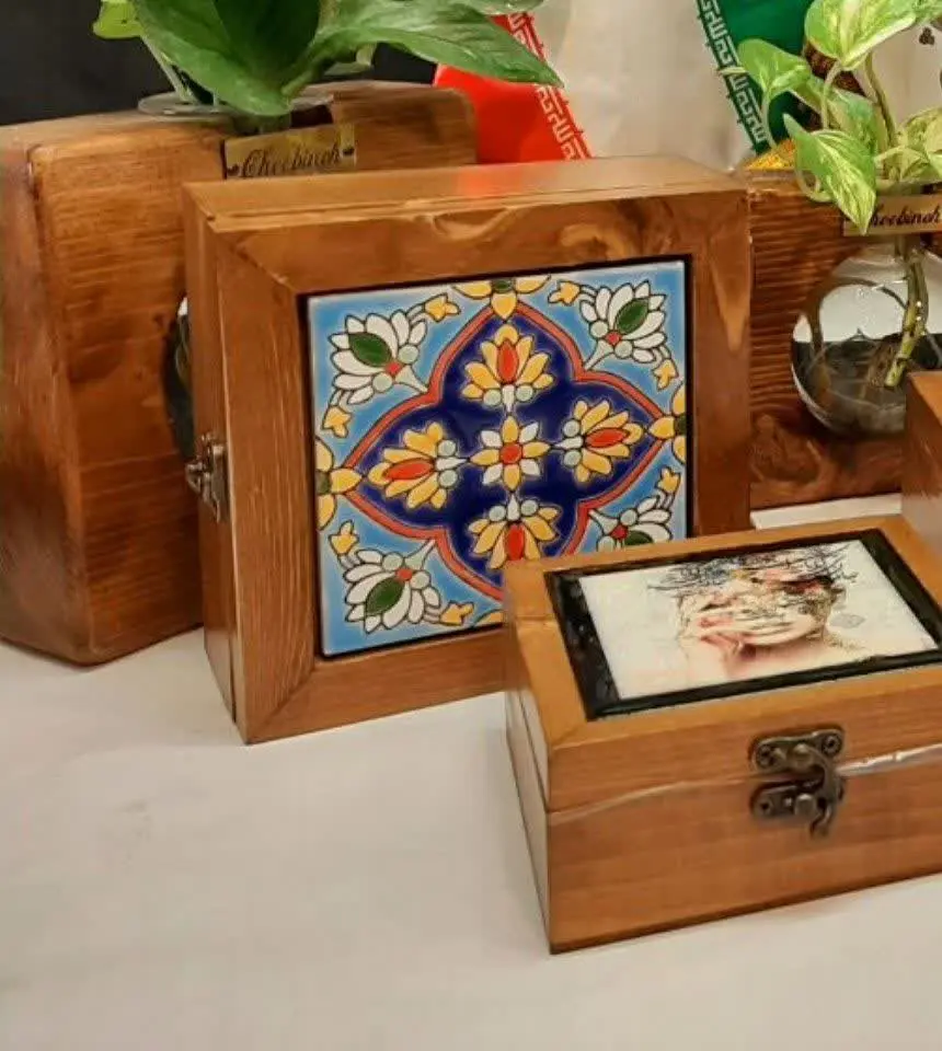 💥جعبه مربعی چوب کاشی