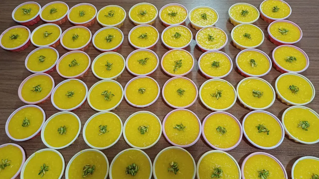 نتیجه کار سفارش شله زرد نذری تحویلی به مشتری
