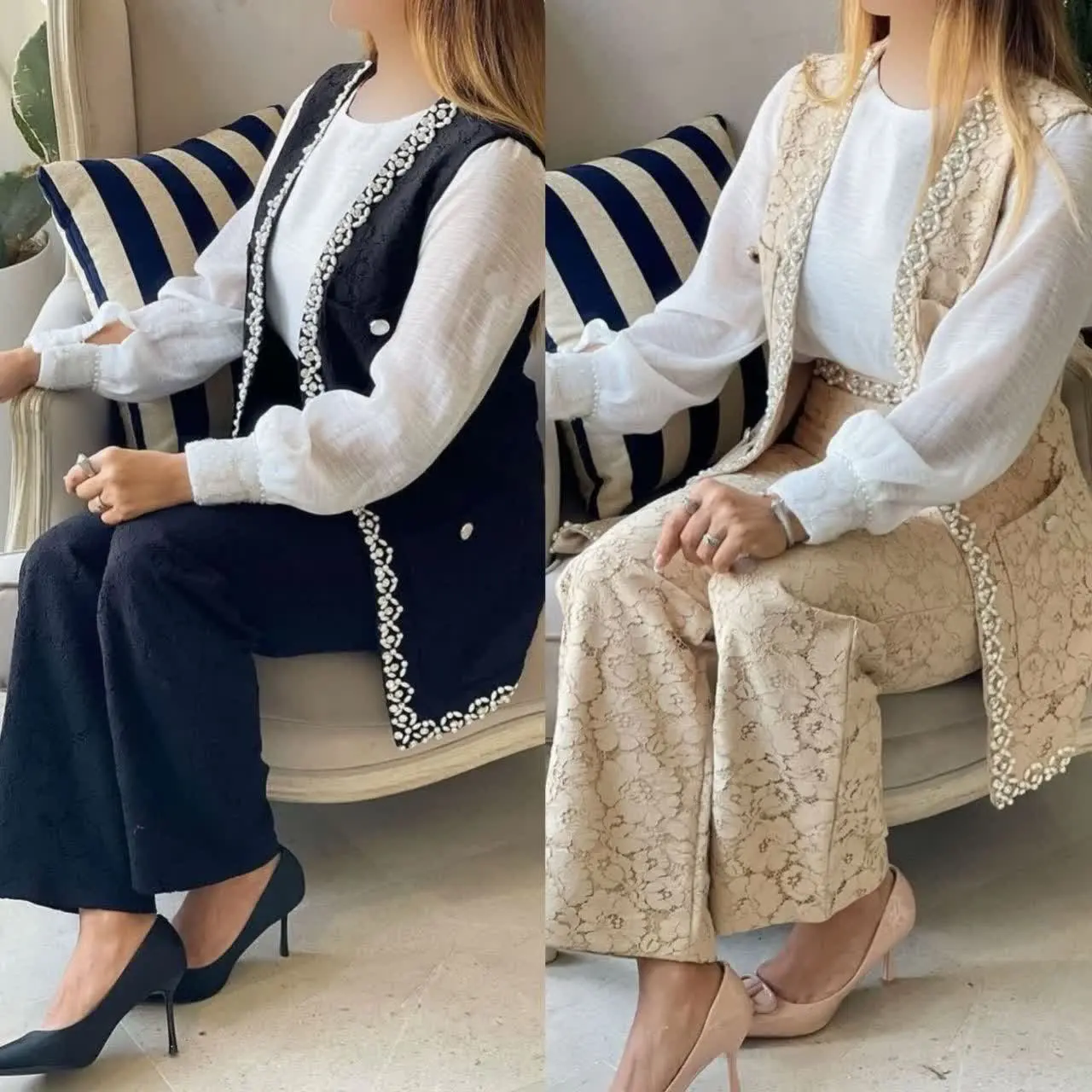 به قدری متریال باکیفیت و خاص براش استفاده شده که هرکی تنت ببینه چشم ازت برنمیداره😍عاااشق مروارید دوزیش شدم💜
