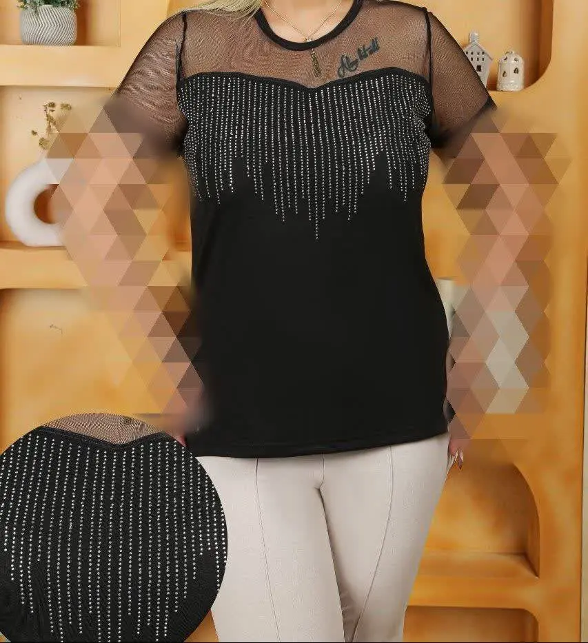 تیشرت تور دار نگین دار 
