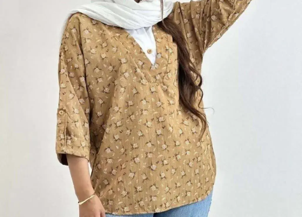 شومیز جلو بسته گل گچی