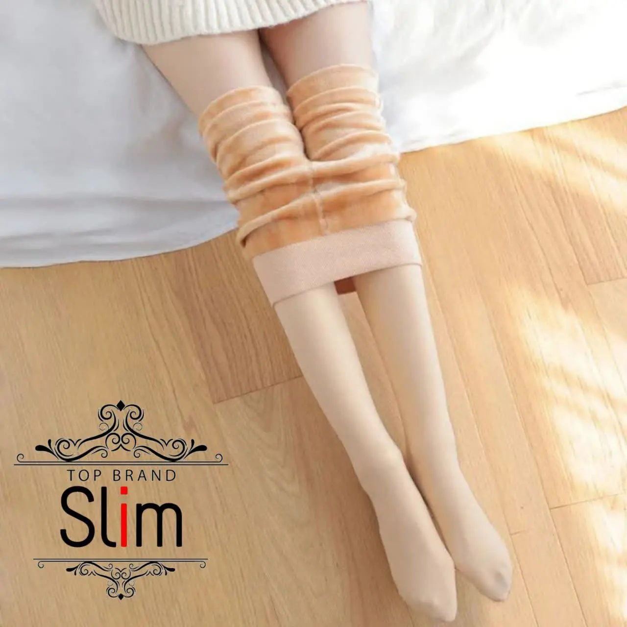 🔥جوراب شلواری داخل خز کرم