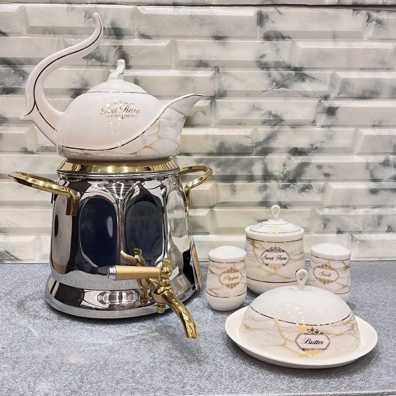 کتری قوری‌های کروپ ست 
