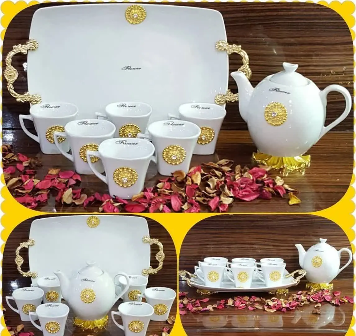 🔥سرویس هشت تیکه چایخوری طرح ملورین😍👏👏👏👏
