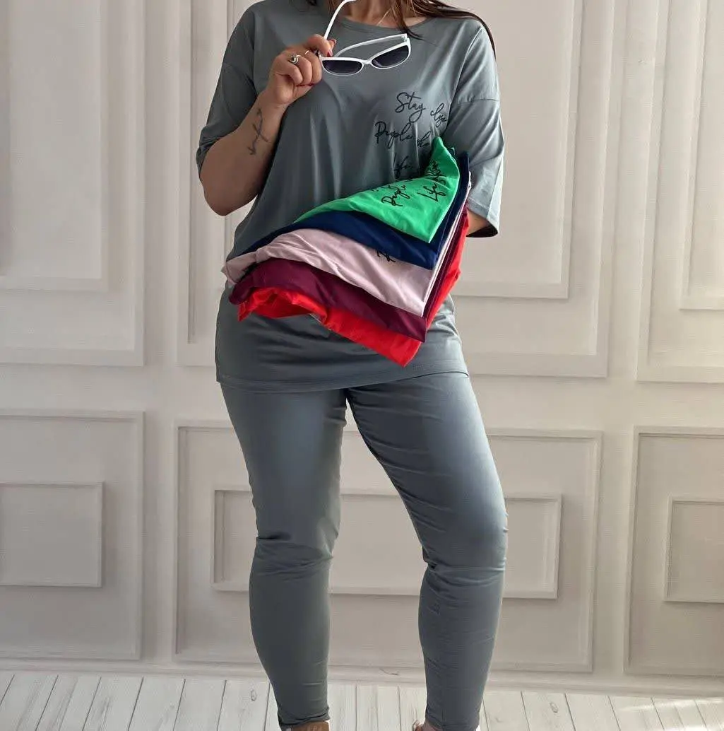 ❌ست تیشرت شلوار چاپدار پارچ...