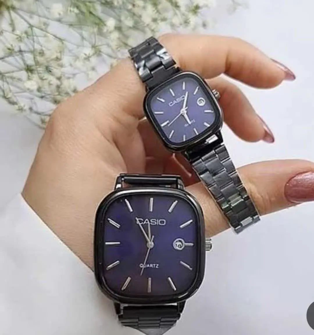 💍ساعت کاسیو مشکی صفحه سرمه ای🤩