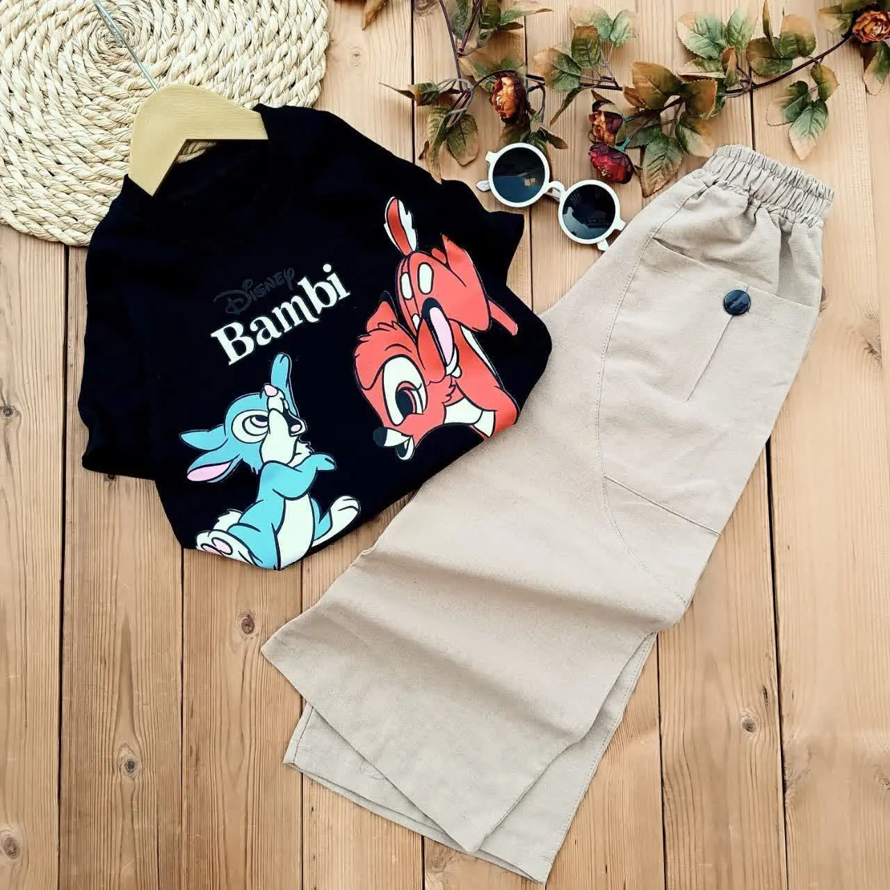 ست جذاب تیشرت شلوار بگ لنین 
