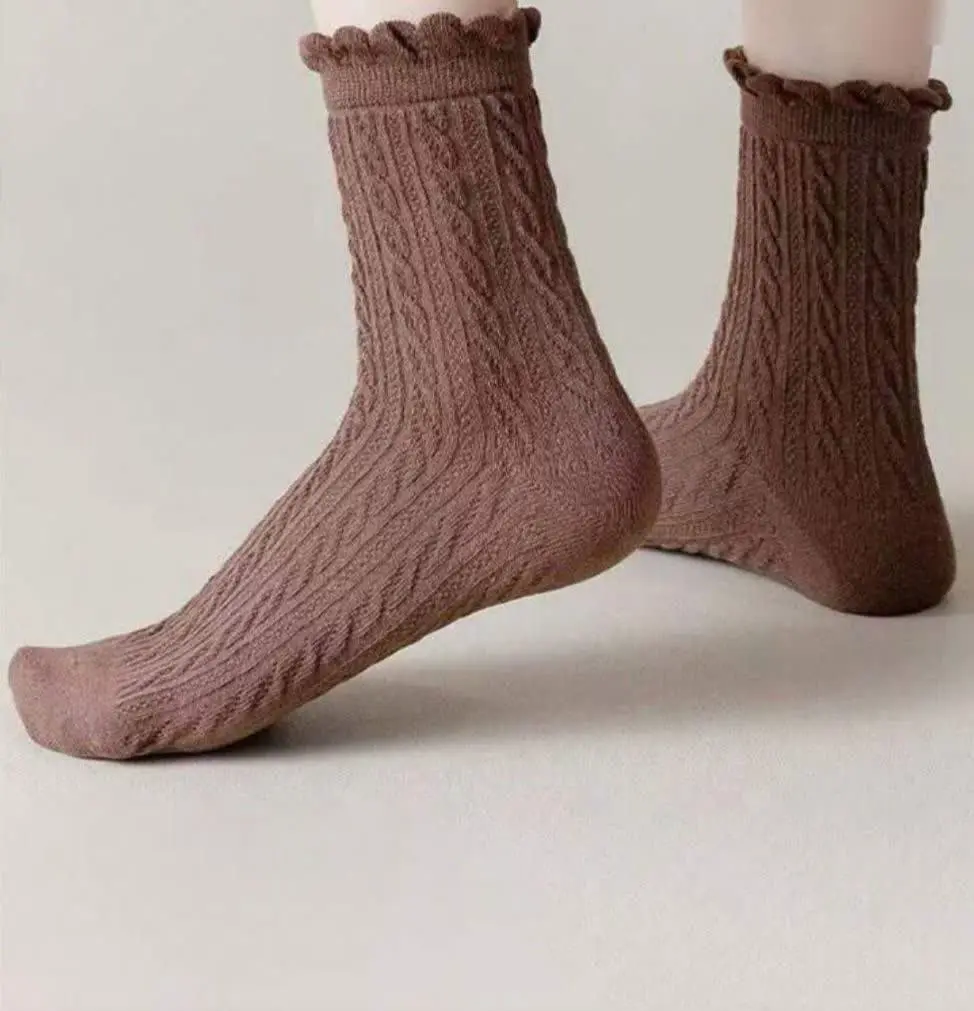 ✅جوراب ساقدار طرح گندمی لب...