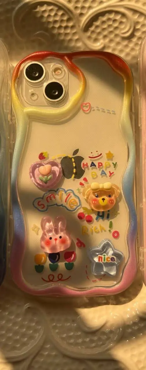 📱مدل قاب: قاب موجی شفاف عروسکی مخصوص انواع #سامسونگ #شیائومی و #آیفون 
