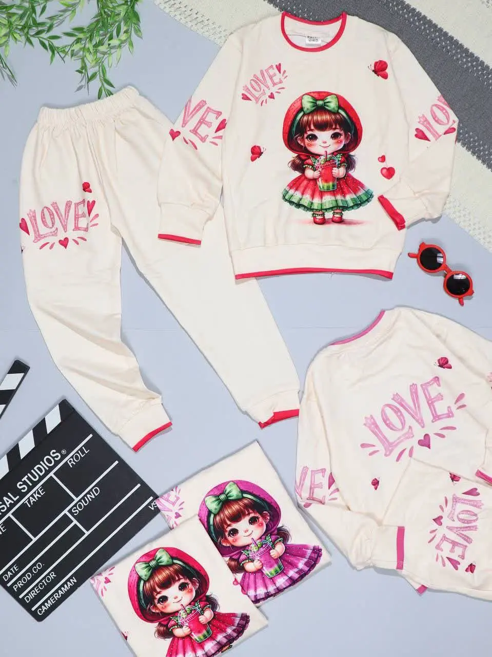 👫بلوز و شلوار دخترانه چاپ د...