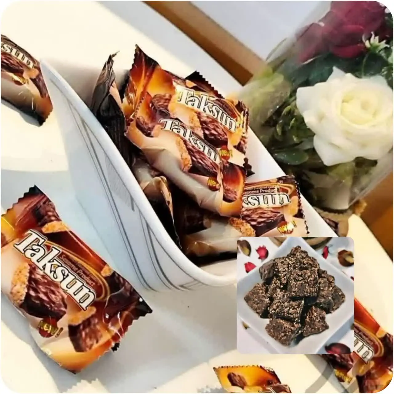 شکلات کنجدی با روکش کاکائو 🍫
