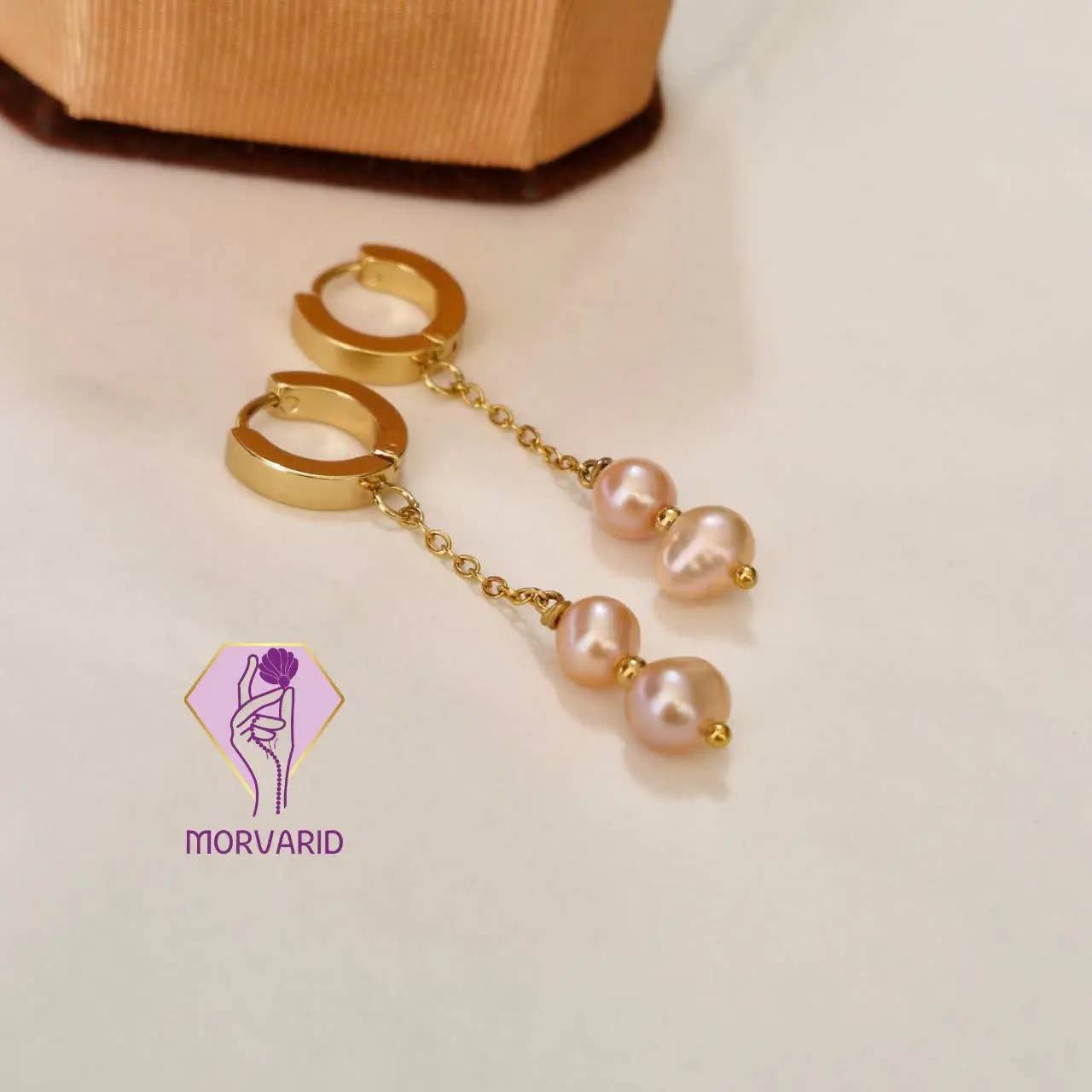 گوشواره تک آویز دوتایی