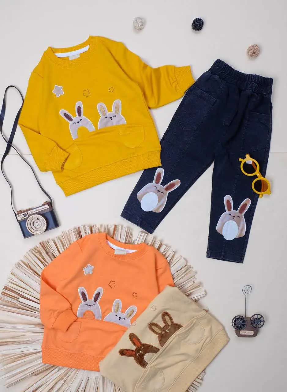 بلوز شلوار لی دخترانه 
