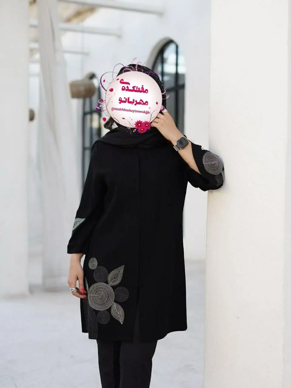 شانتون گلدوزی دایره گل برگی مدل وانیا 
