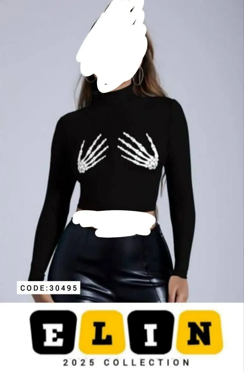 💣کراپ اسکلتی آستین شصتی💣