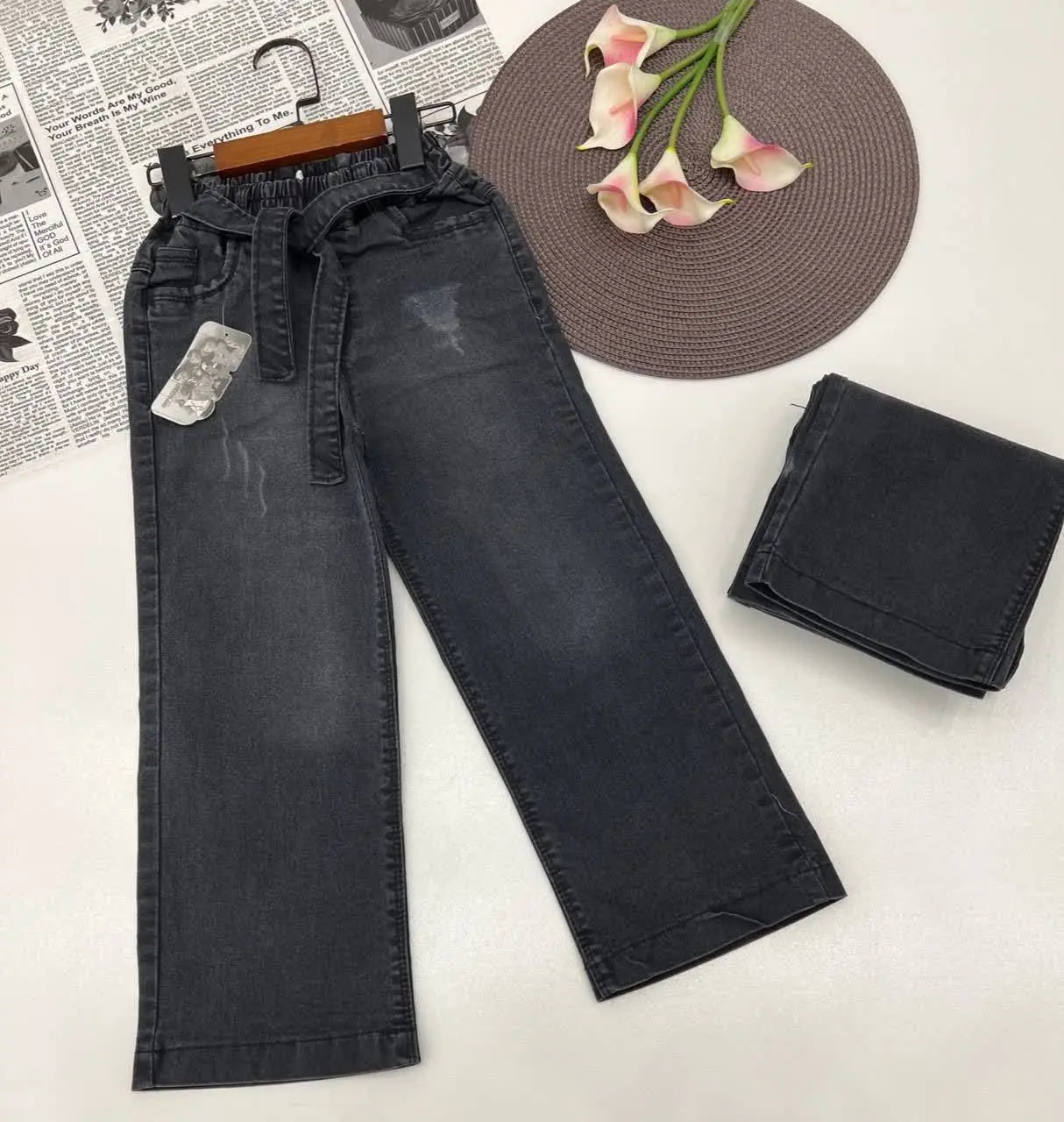 شلوارلی بگ زغالی کش دار کیف...