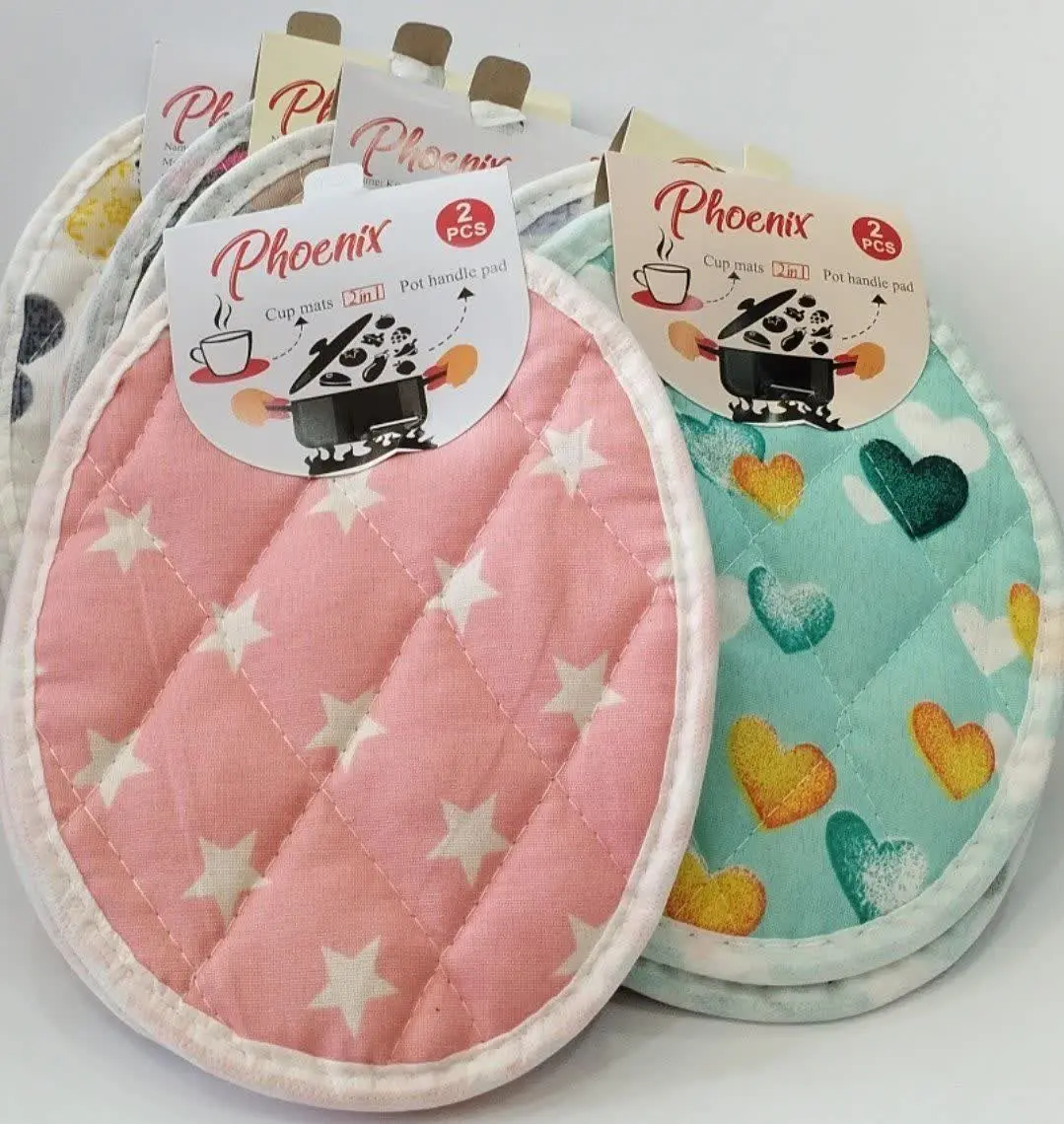 دستگیره دوعددی گلدار طرح بیضی
