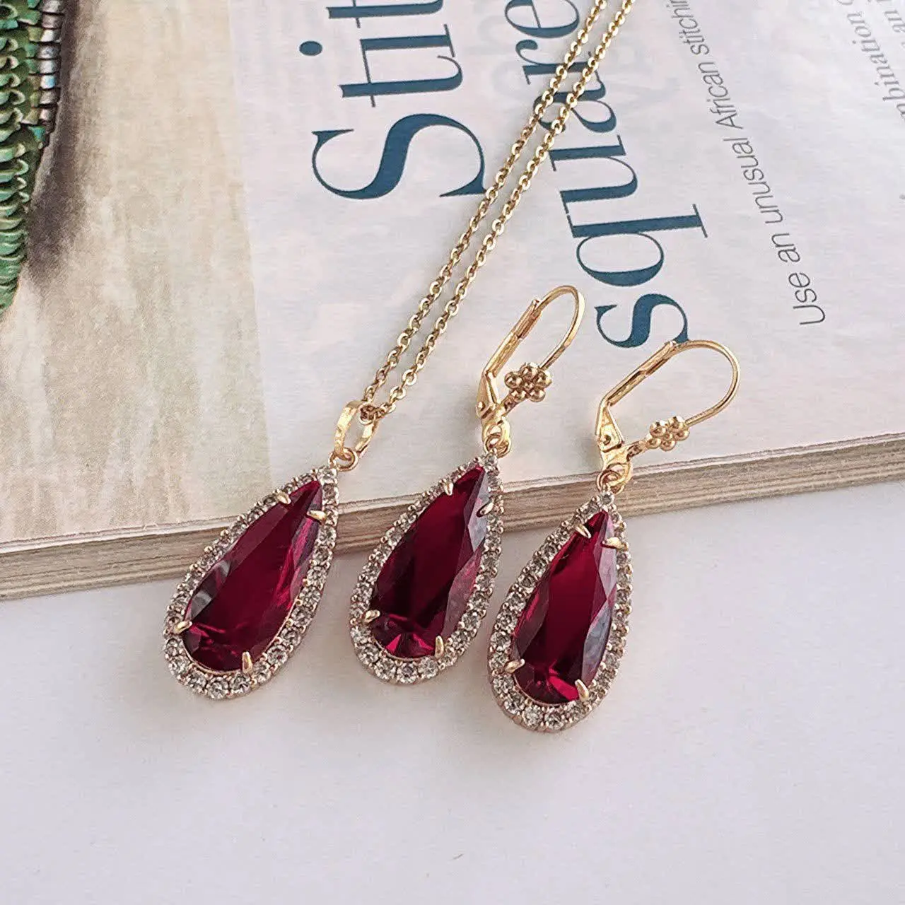 نیمست جواهری یاقوتی استیل ک...