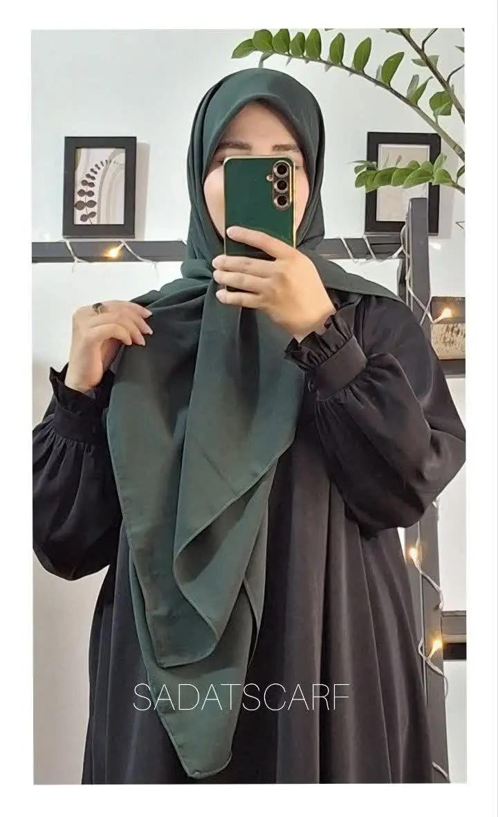 روسری سبز تیره تک رنگ💚
