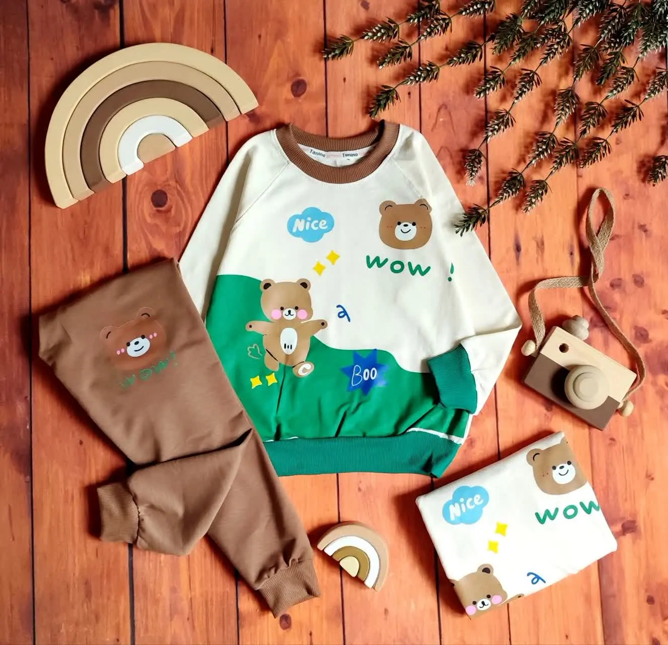 😍ست بلوز و شلوار خرس کوچولو...