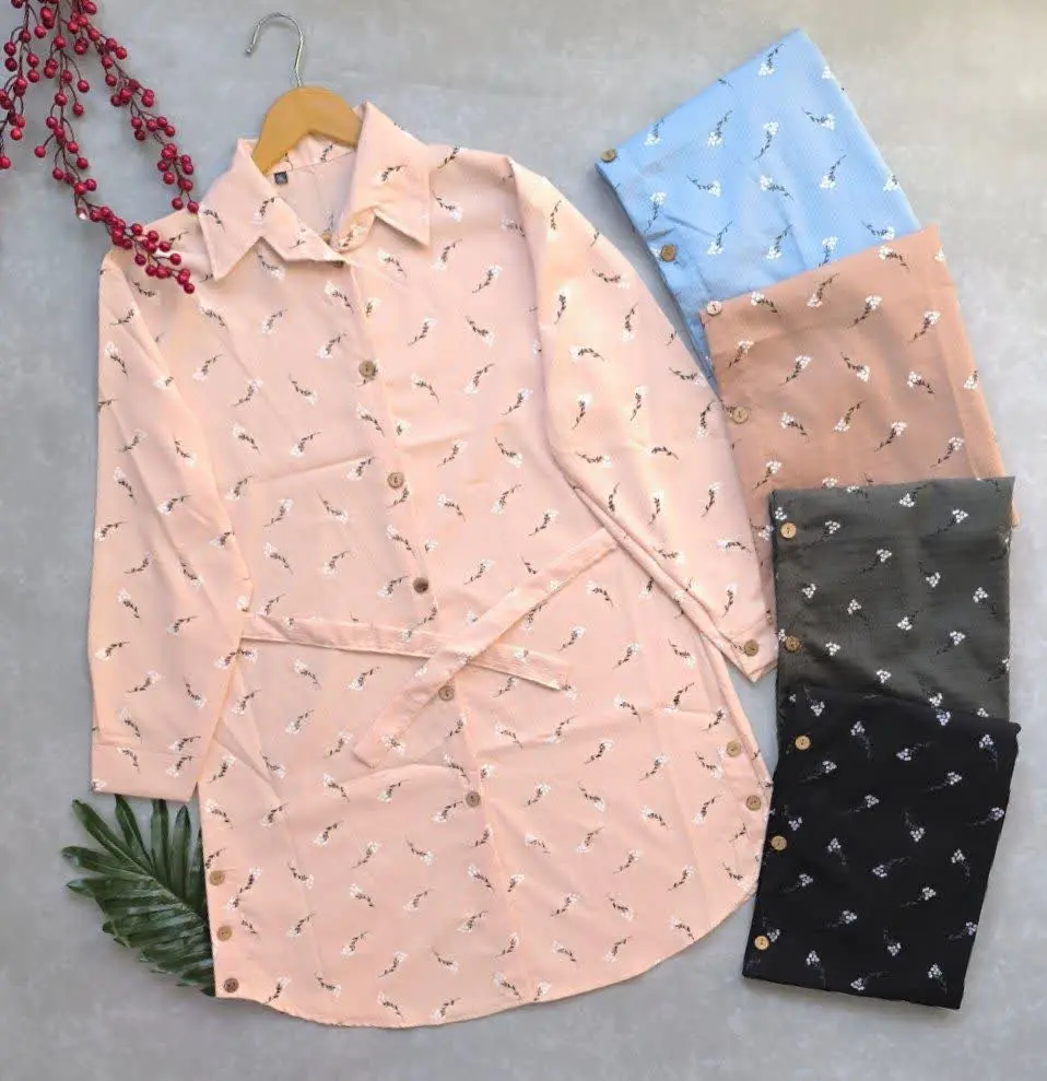 ✅شومیز لینن ژاکارد گل گچی
