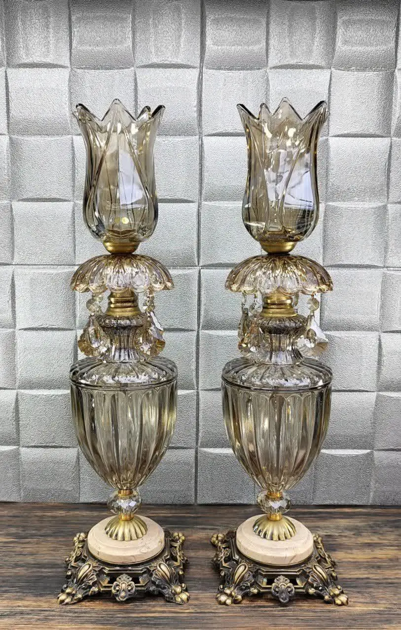 شمعدان جفتی آنتیک پایه سنگ😍👆
