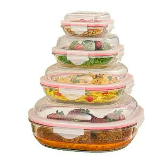 ظرف شیشه‌ی سرو ۸ پارچه لیمون
