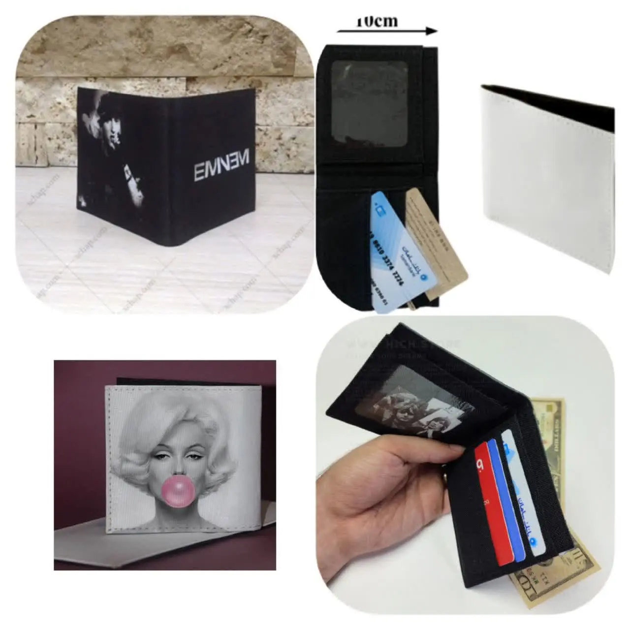 چاپ روی کیف پول مردانه و زنانه
