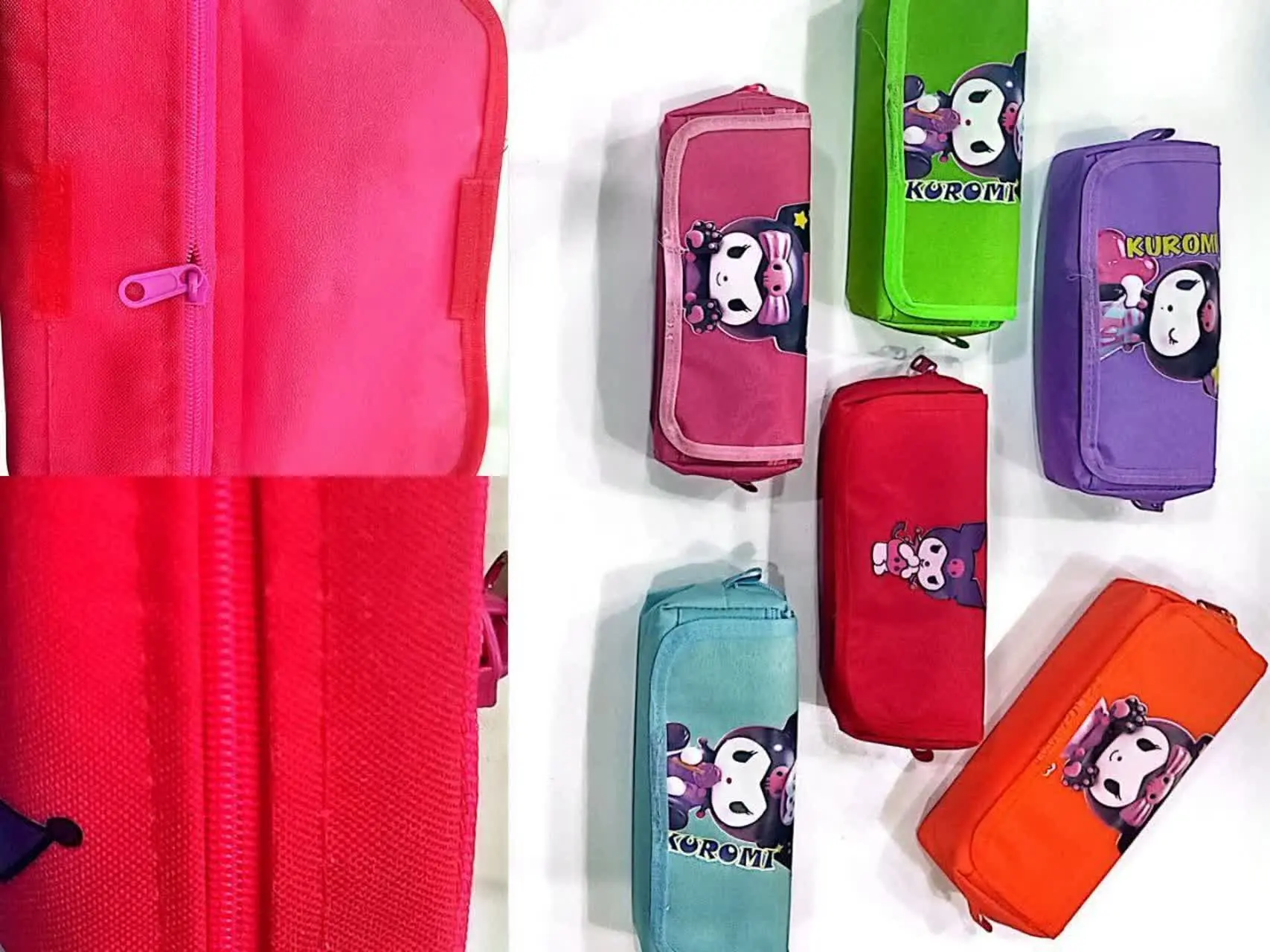 جامدادی سه زیپ چسب دار کرومی 
