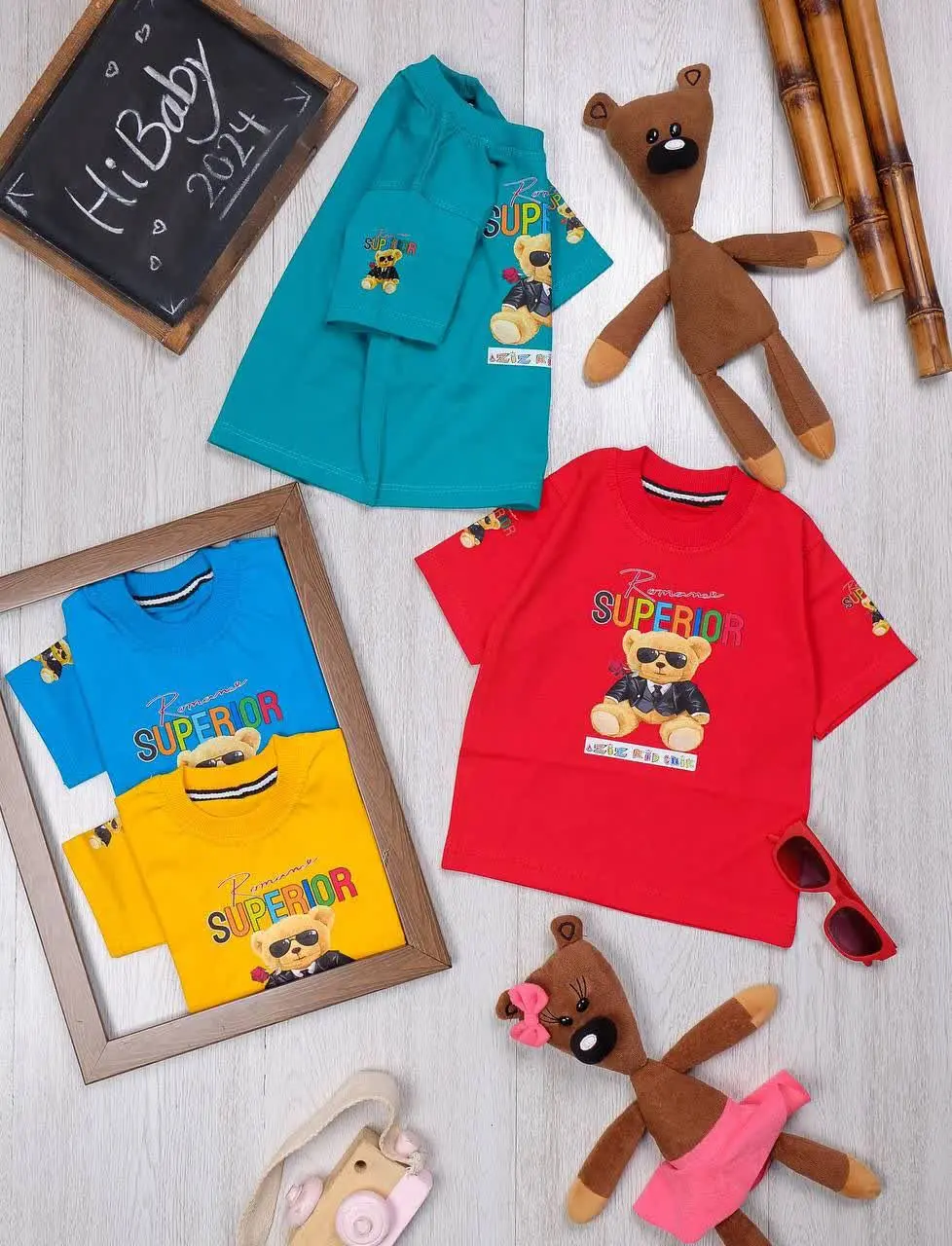 👫تیشرت تک پسرانه تدی عینکی نشسته👫
