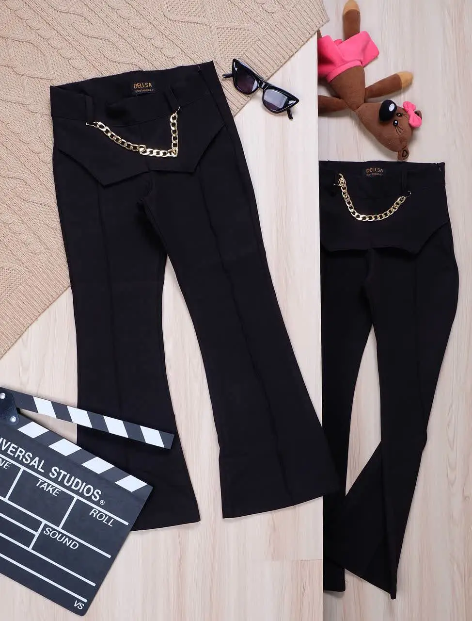 👫شلوار دخترانه مازراتی مثلثی زنجیردار👫
