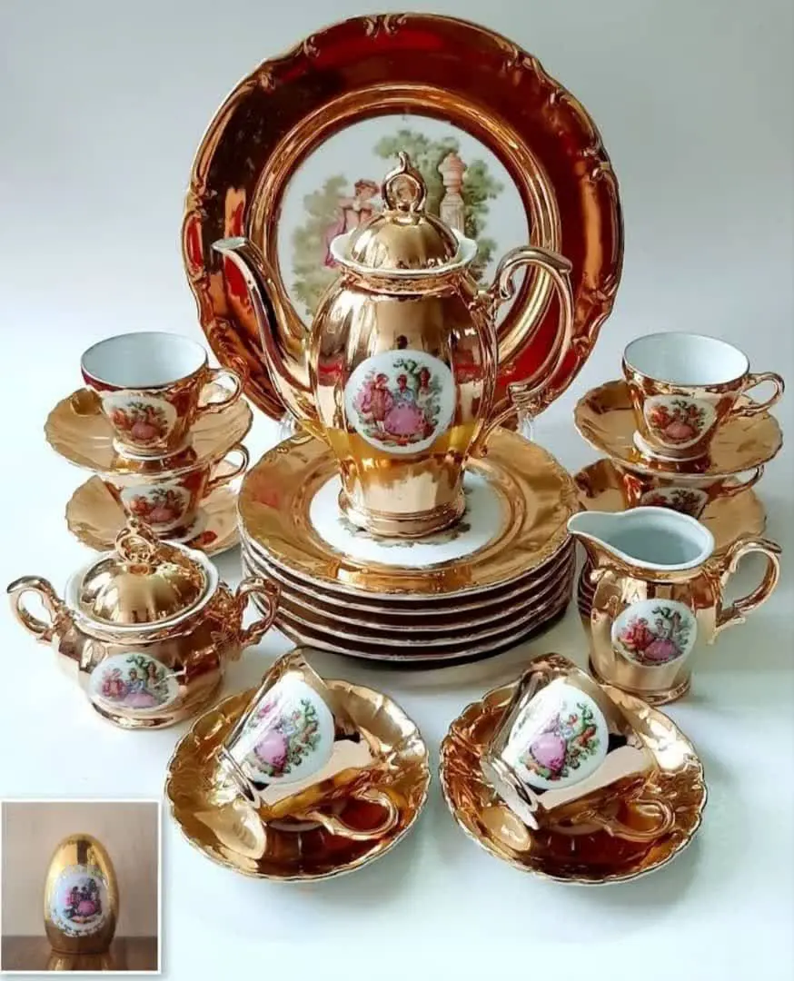 عصرانه خوری ۲۴ پارچه دنسی طلایی 
