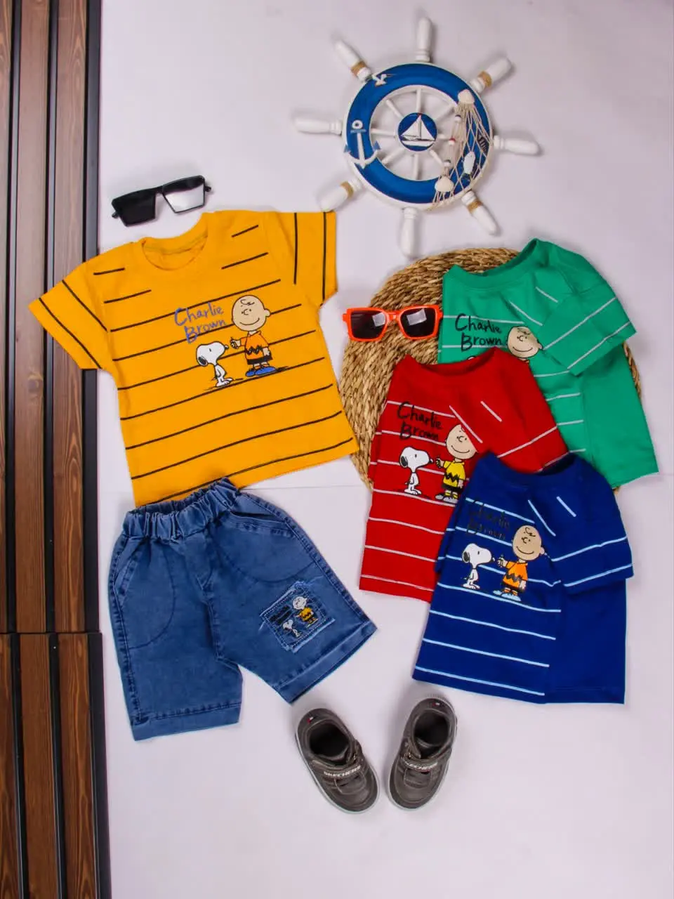 💢تیشرت شلوارک لی راه راه اسنوپی💢
